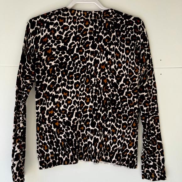 J. Crew Women's Cardigan Sweater Pullover Long Sleeve Leopard Sweater, Sz S - Picture 4 of 13